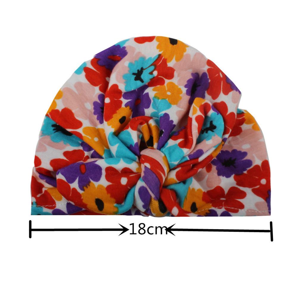 Newborn  Floral Print  Hat Cute Sweet Infant Girl Nursery Cap with Bowknot