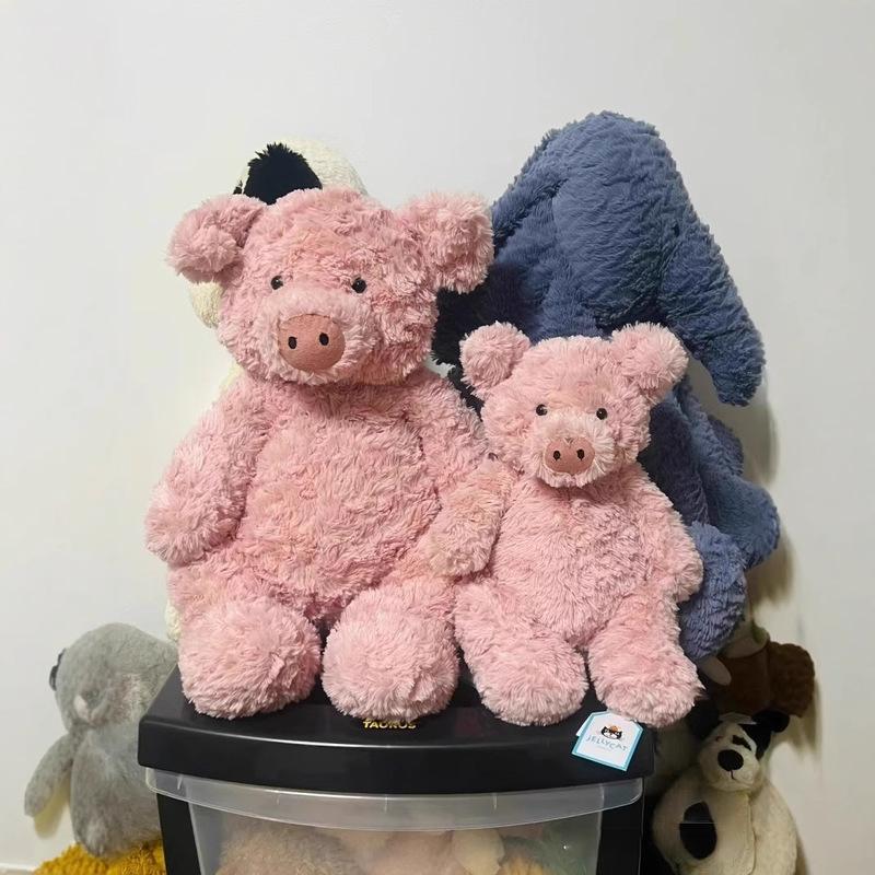 Jc In-Stock Pink Pig Plush Toy Cute Soothing Doll Soft Stuffed Animal Cute Kawaii Home Ornament Girl'S Exquisite Surprise Gift