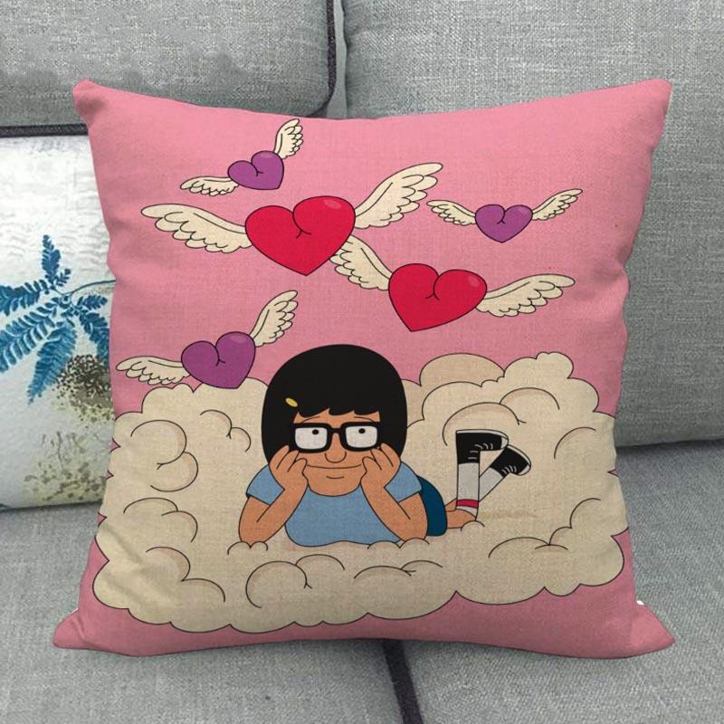 Bobs Burgers Pillow Cover Square Zipper Cotton Linen Fabric Pillow