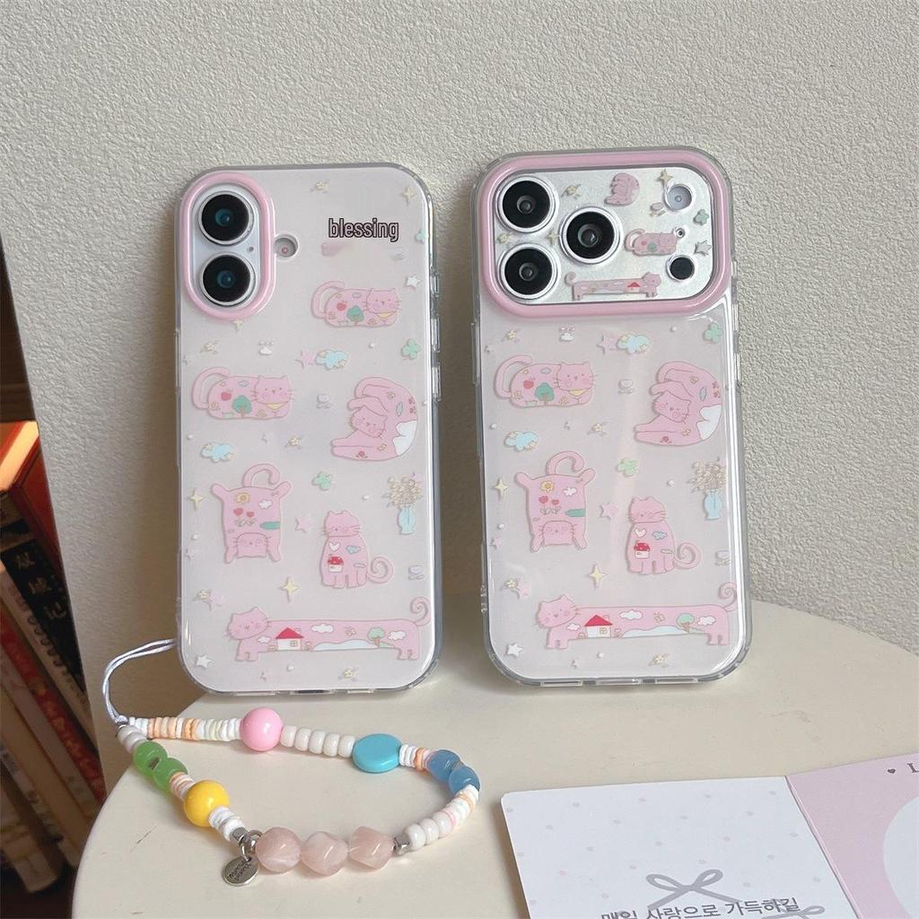 Cartoon Sternenkatze Doppellagige Anti-Fall Hülle für iPhone 15/16/17 PROMAX