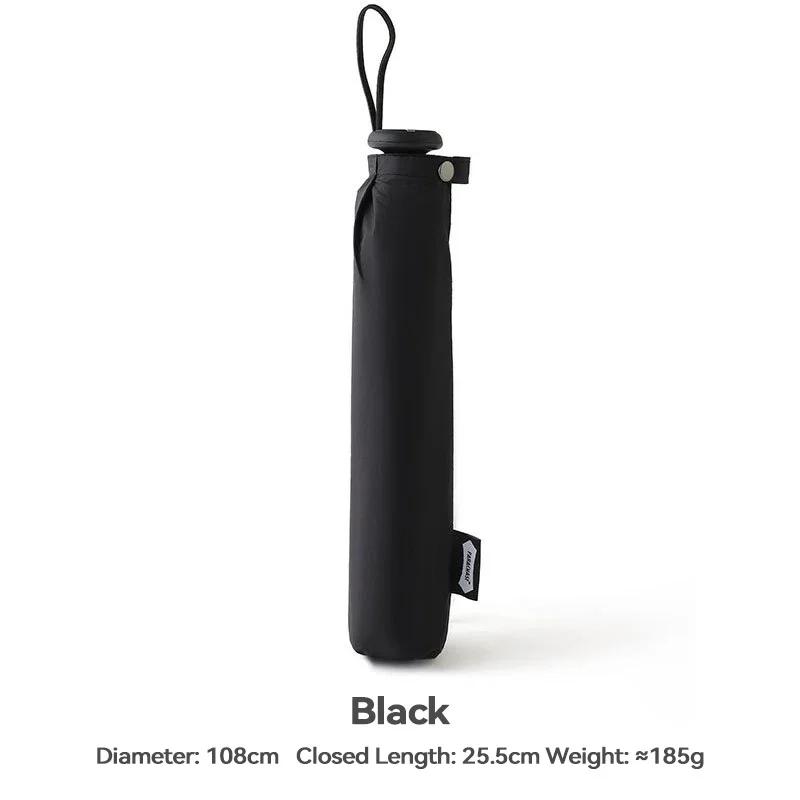 

УФ-зонт Суперлегкий Ветрозащитный Дождевой Зонт Защита от УФ-излучения 108 см Складной Зонт-карандаш Двойного назначения Солнечный зонт Женские подарки Aluminum&6K чёрный