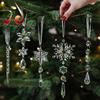 Acrylic Snowflake Ice Strips Hanging Christmas Tree Decoration Set