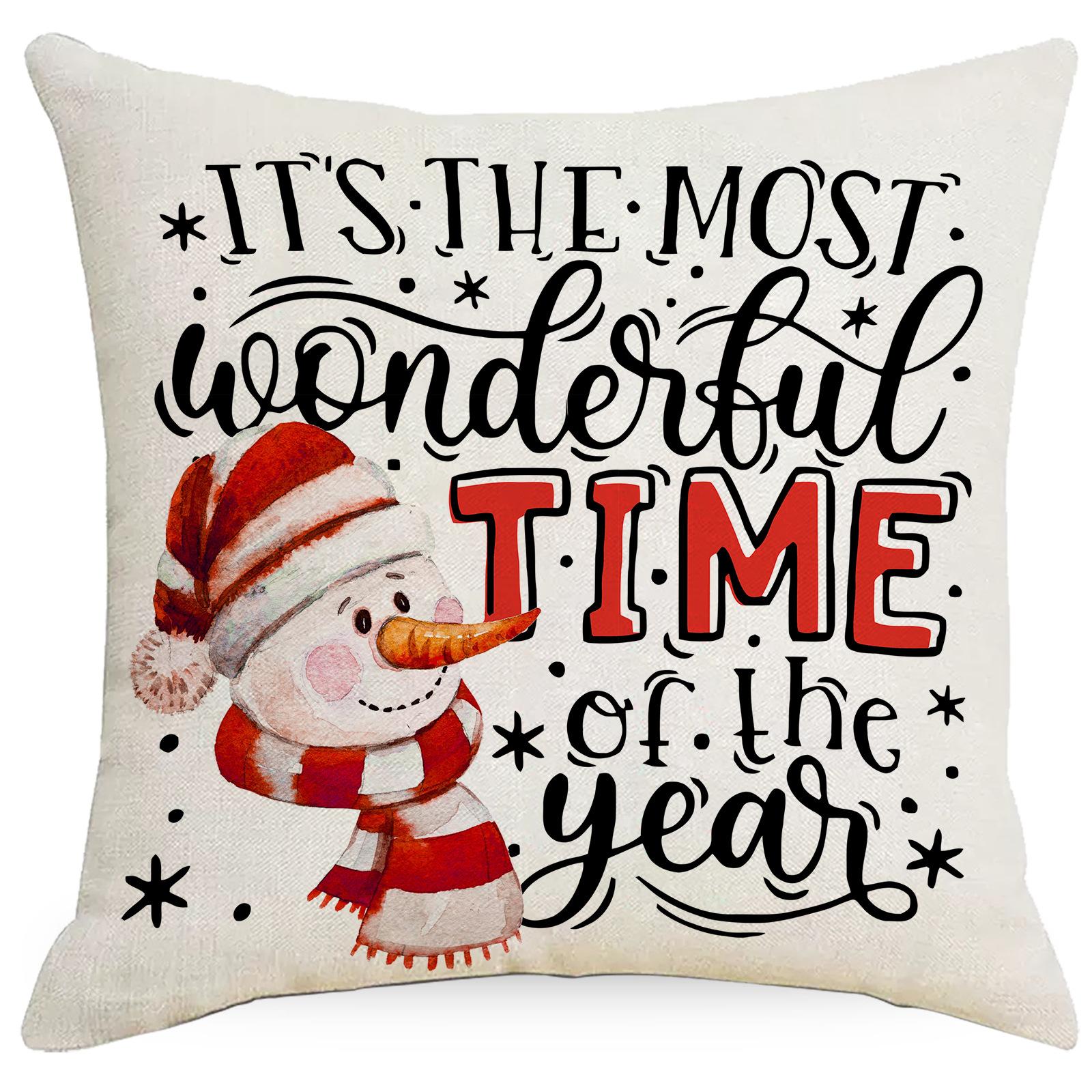 Наволочка из льна с рождественской тематикой домашний текстиль декоративная квадратная наволочка для дивана чехол для подушки на талию с цифровой печатью чехлы для сидений Pillow Core-Free 2157₽