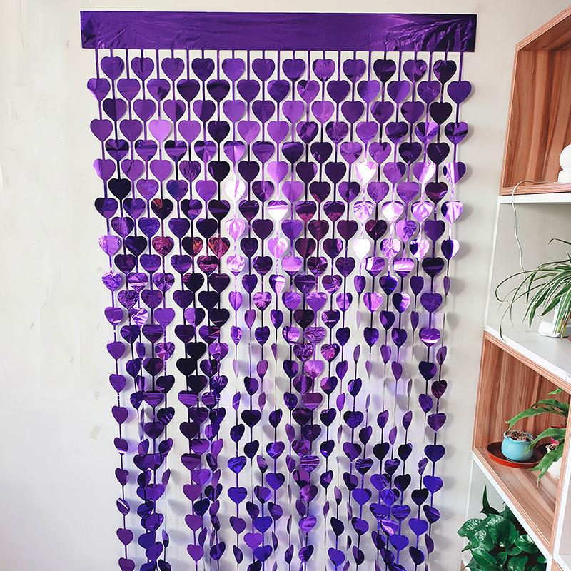 Creative Party Decoration Peach Heart Love Door Curtain Fashion Valentine's Day Wedding Party Decor Sequin Curtains
