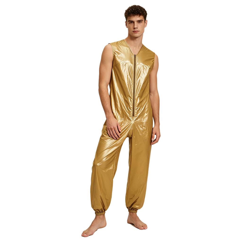 Heren Waterdichte Herbruikbare Luier Romper M-3XL Mouwloos Voorkant Rits Elastische Beenmanchetten Adaptieve Jumpsuit voor Volwassenen met Speciale Behoeften