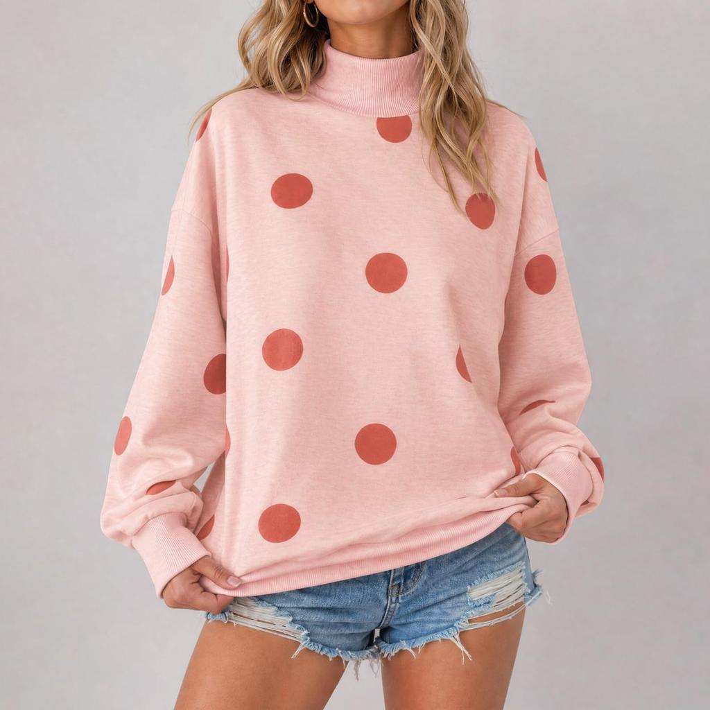 Women's Casual Printed Long Sleeve Crewneck Sweatshirt Top for Daily Wear