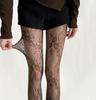 Women's Retro- Fishnet Stockings with Floral Cutouts