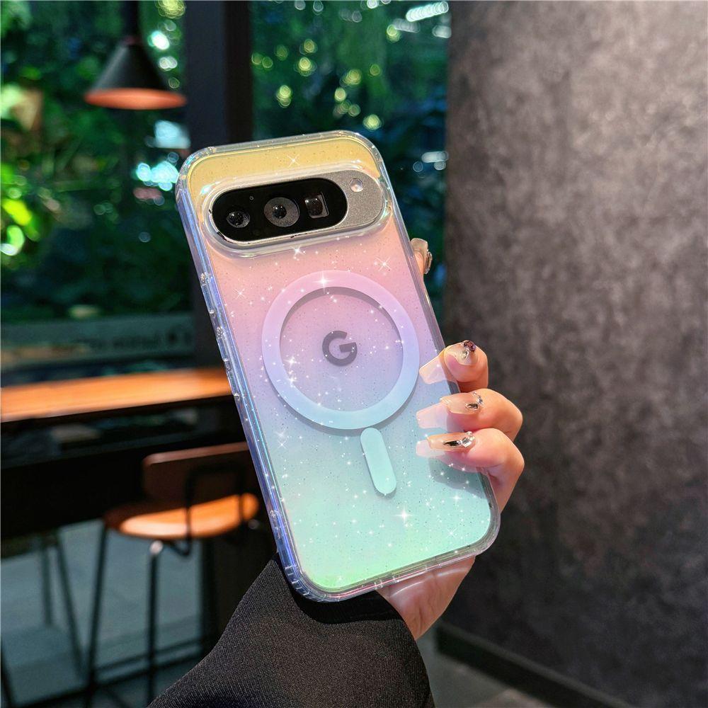 Applicable To Google Google Mobile Phone Case 9Pro/10proXL Terminator Pixel9A Glitter Magnetic Transparent Case