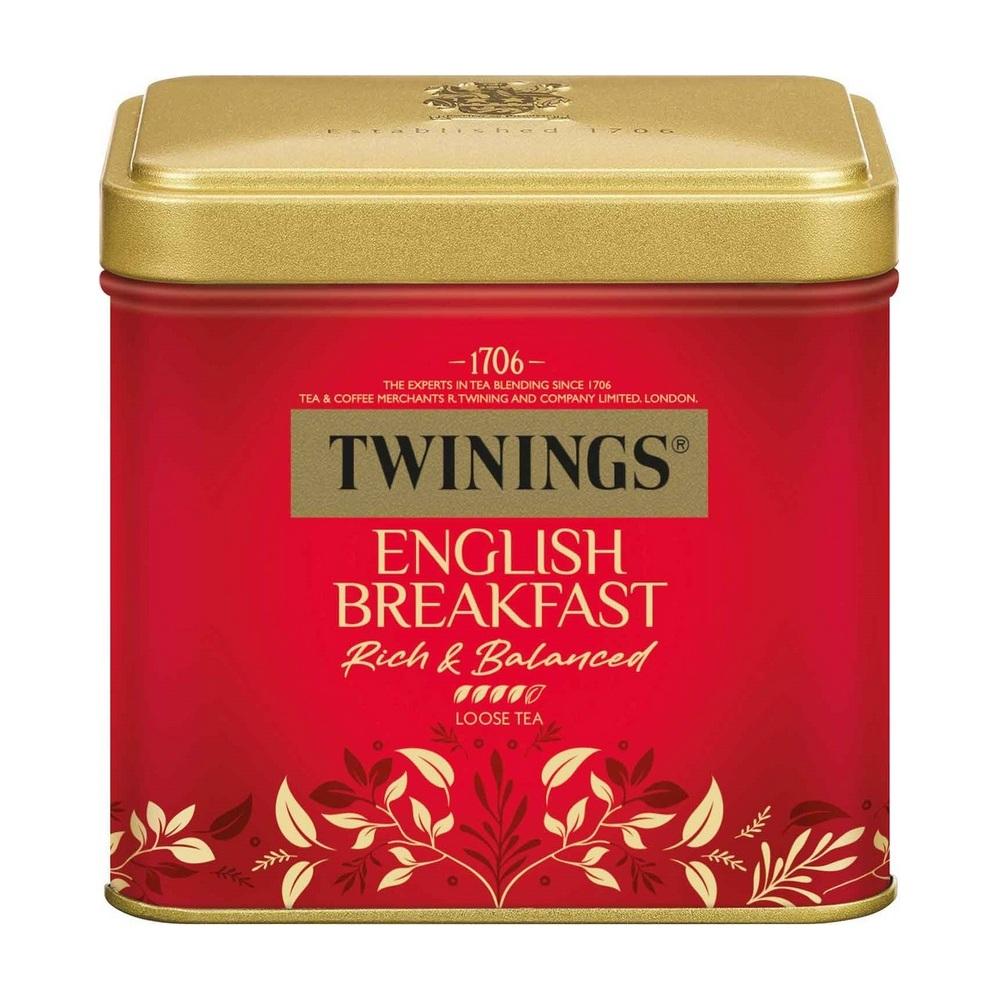 Twinings English Breakfast Tè Nero Rustico Scatola di Latta 100G