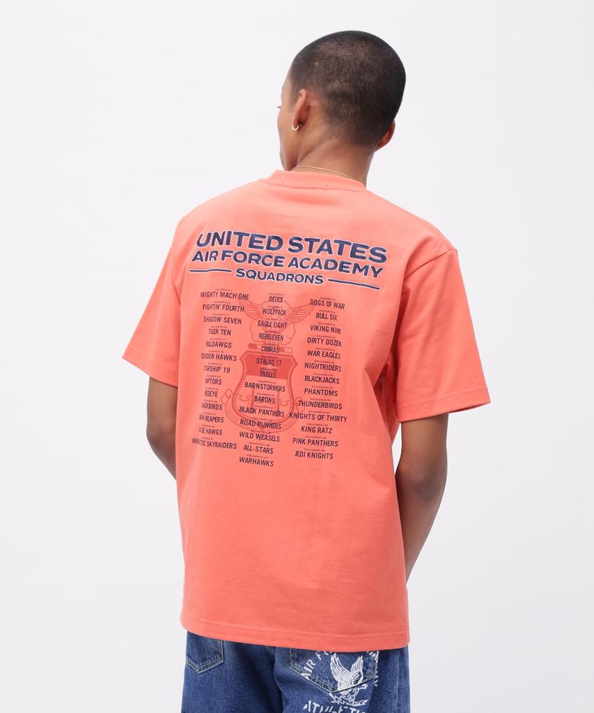 AVIREX USAFA SQUADRONS EMBROIDERY T-SHIRT men's 2XL 150 orange 783-5134014