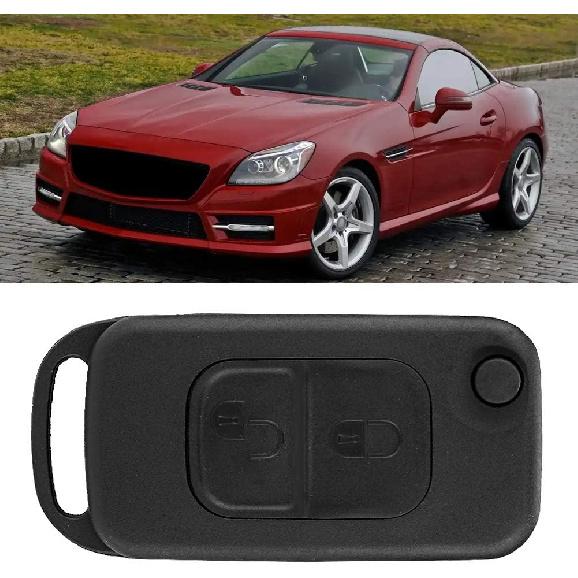 Yctze Flip 2 Tasten Fernbedienung Schlüsselanhänger Hülle Schale Passend für Benz SLK-Klasse E113 ACES W168 Schlüsselanhänger für SLK, Mercedes Sprinter Klappschlüsselanhänger