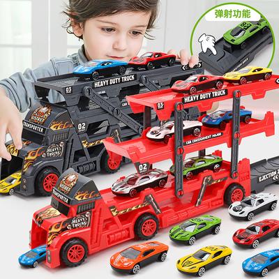 Children's Toy Large Container Truck with 6-12 Alloy Car Models, Simulation Car, Boys' Toys
