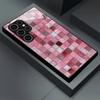 Pink Mosaic Tile Pattern glass Phone Case For Samsung Galaxy S26 S25 S24 S22 S23 Ultra S21 S20 Plus 5G  Non-Slip Full Cover