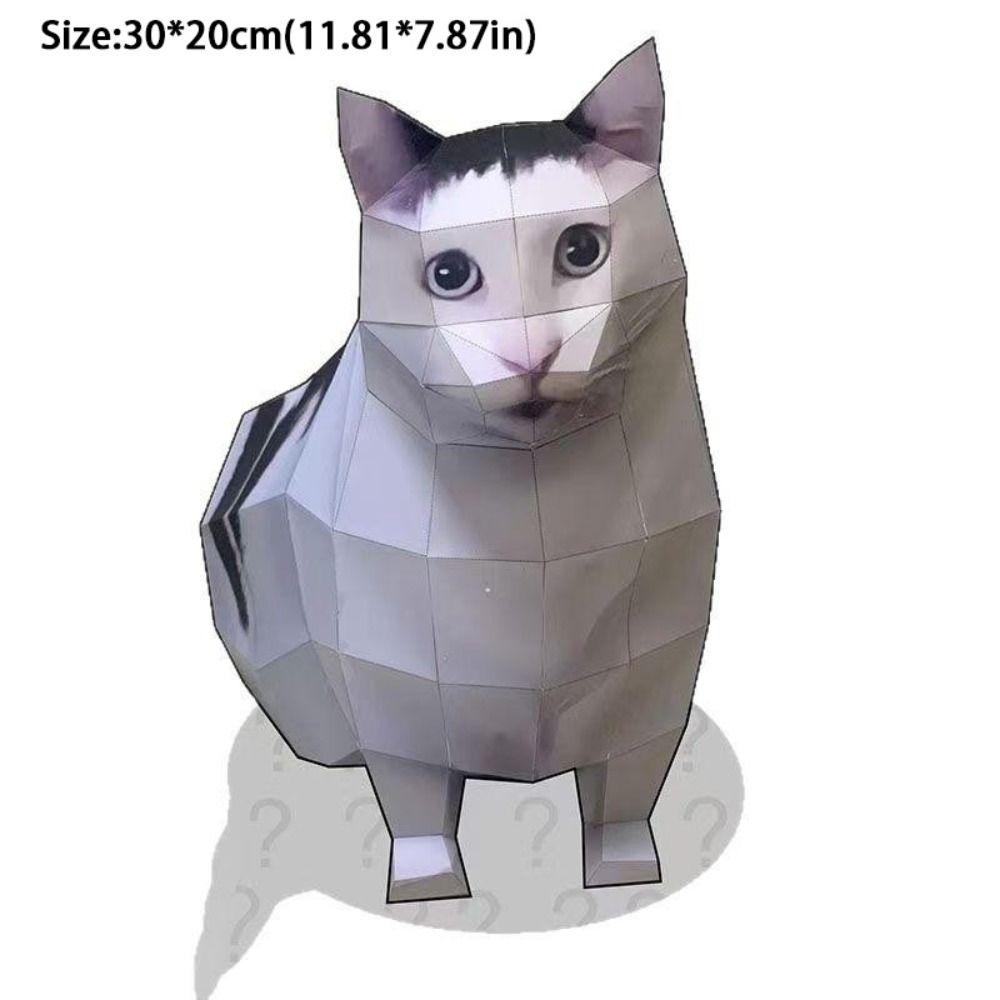 Handmade Kitten Stereo Origami Large Paper Cat Model Gift Oiiao Cat Paper Model  Home Decor