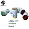 22MM Digital Display Mini Voltmeter DC 12V 220V AC Round Square Ampere Current Volt Voltage Meter LED Signal Light indicator