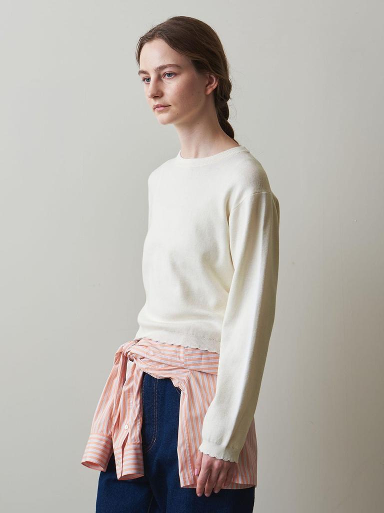 Beauty Youth United Arrows Steven Alan Cotton Cashmere Long Sleeve Knit 82131990460 0300 OFF FREE & WHITE(03)