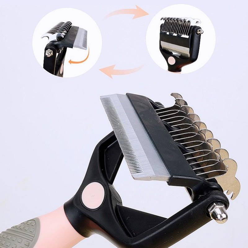 Dog Brush Pet Hair Remover Double-sided Knife Combs for Dog Grooming Hair Knot Opening Multi-functional Dogs Brush Pet Supplies