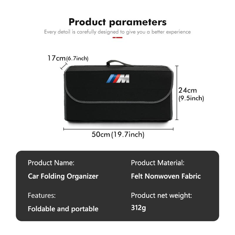 Car Emblem Storage Box Auto Trunk Folding Organizer Bag For BMW M3 M4 M5 E46 E90 E60 F30 F10 E39 E36 F20 G30 G20