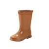 Women's Waterproof Thick-Soled Mid-Calf Rain Boots - Non-Slip, Wear-Resistant, Warm Rubber Shoes for Work and Wading.