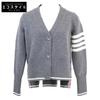 Authentic Japanese Domestic Product FCK657A-Y1029-035 Fine Merino Intarsia Goose 4-Bar V-Neck Cardigan Tops 36 grayUsed