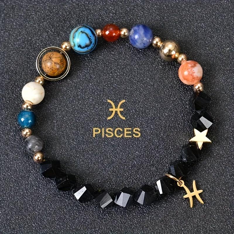 Cosmic Galaxy Eight Planets 12 Constellations Bracelet Stainless Steel Constellation Pendant Bracelet