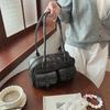 Handbag Pocket Boston Tote Bag Korean Style Underarm Bag All-match PU Bowling Bag  Women