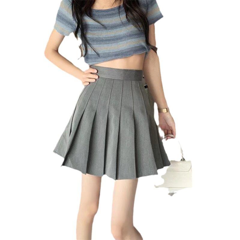 Coffee coloured Wool Skirt for Women Autumn Brown High waisted Short Skirt Autumn Winter Petite A line Casual All Match Versatile Pleated Skirt
