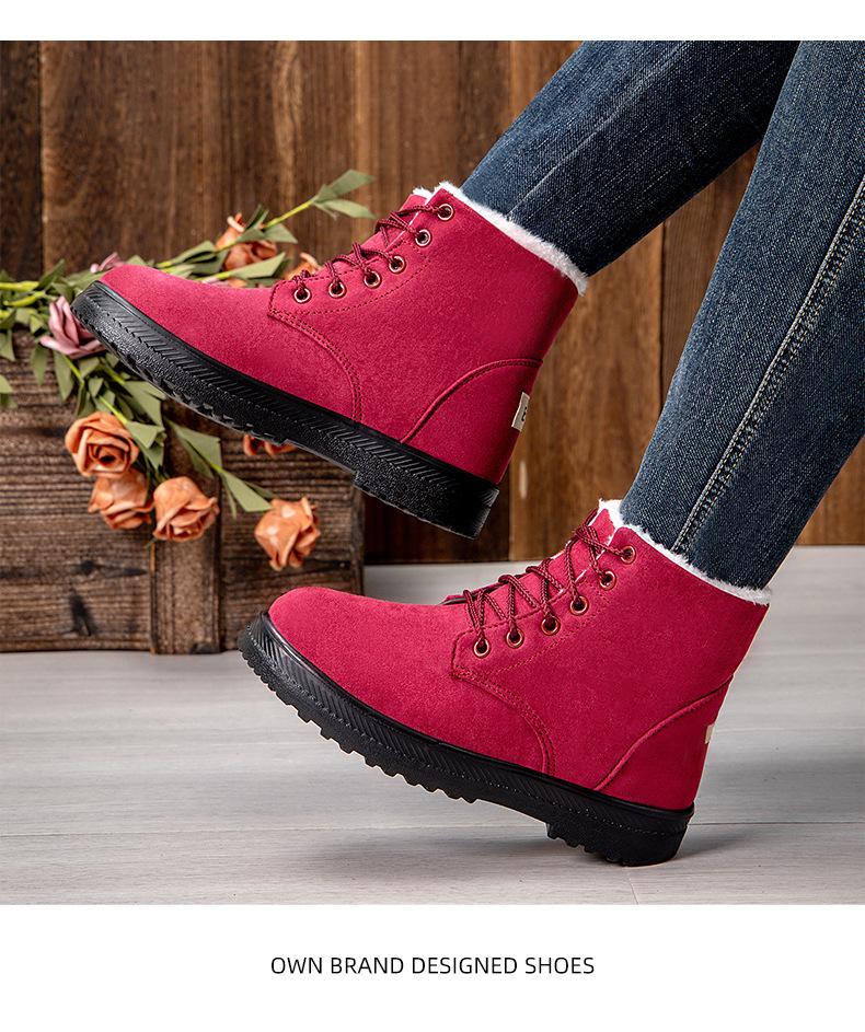 Cotton Shoes for Women Cold proof Snow Boots Large Warm Long Boots Versatile Boots with Thick Velvet Cotton Shoes