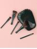 Seashell Portable Makeup Brush Set with Mirror - 5-Piece Eyeshadow & Foundation Tools
