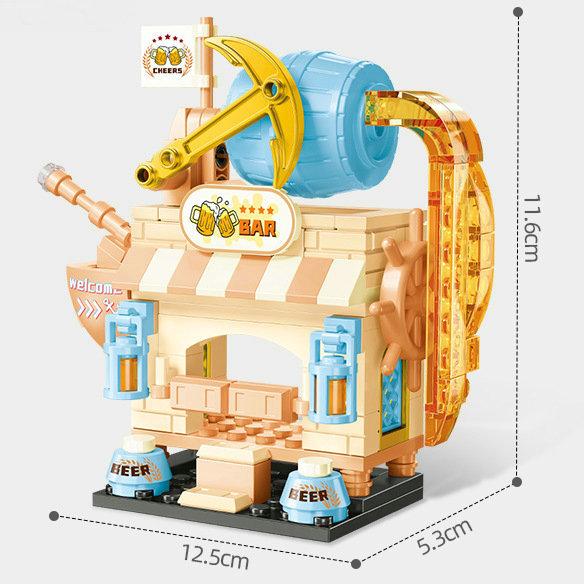 House Building Blocks Mini City Store Street View Snack Street Children'S Toys Boys And Girls Gifts Compatible With