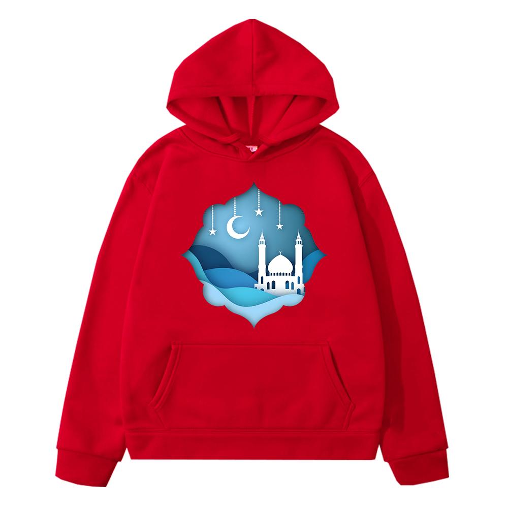 Ramadan Mubarak Print Hoodies Sweatshirt Muslim Boy Gir Clothes Y2k Sudadera Kids With Moon Ramadan Kareem Clothe Festive Outfit