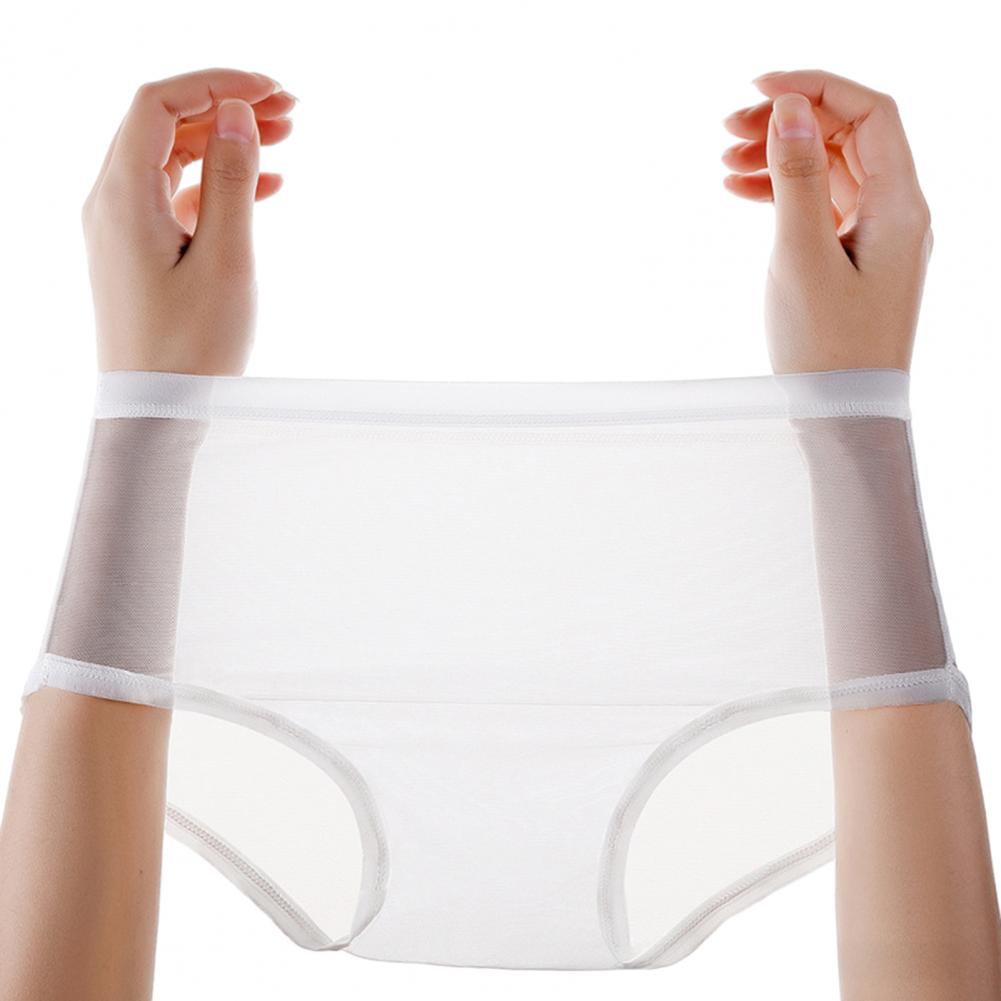Sexy Transparent Panties for Women Plus Size See Through Mesh Sheer Underwear Seamless Mid Rise Thin Briefs