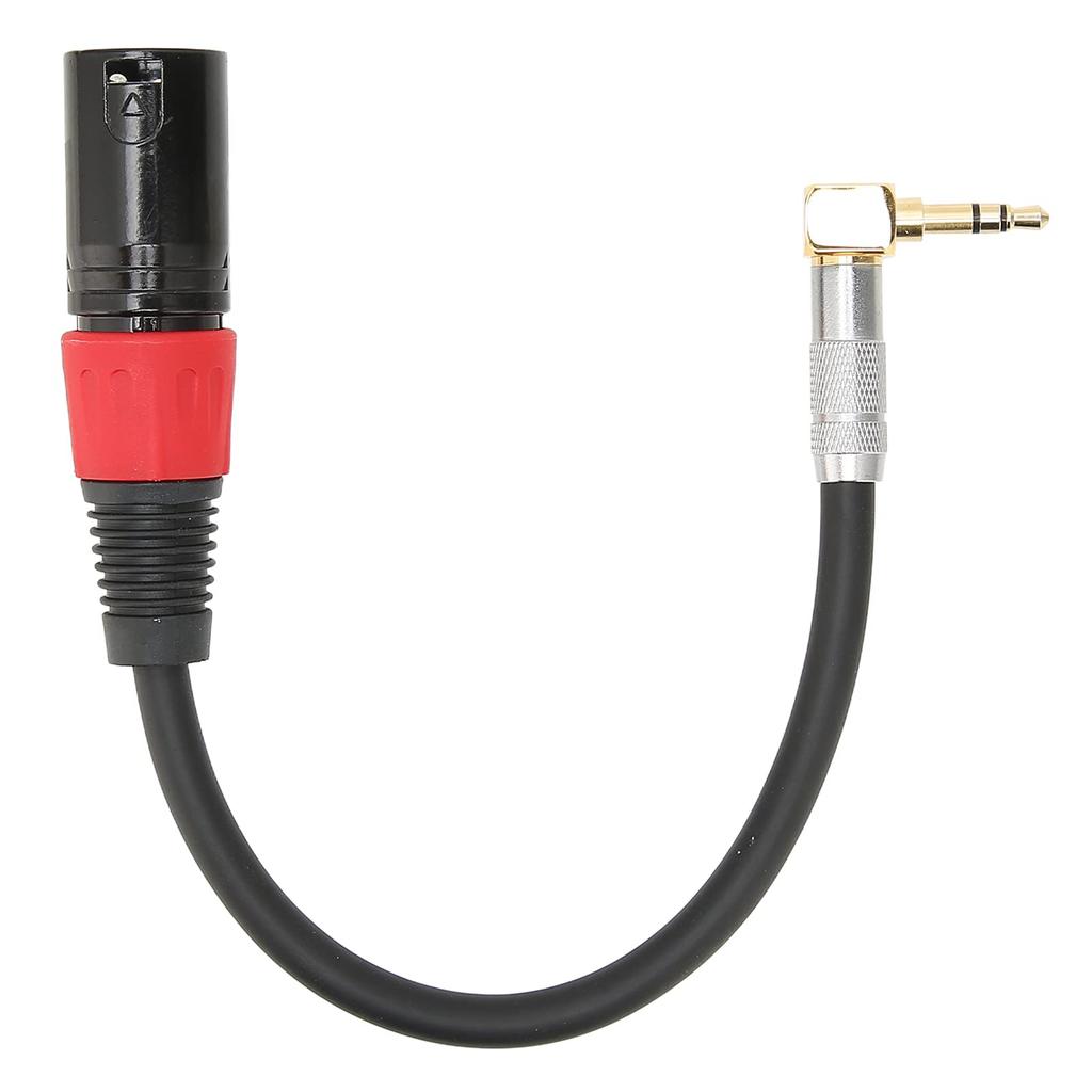 EBTOOLS XLR Male to 3.5mm Stereo Microphone Cable 90 Degree L-Shaped 3 Inches Support for Computer MP3 DVD CD Player TV 0.5m