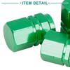 ACROPIX Car Tire Stem Valve Cap Tire Cap Wheel Valve Cover Tire Cap Hexagon Dustproof Aluminum Alloy Green 4pcs