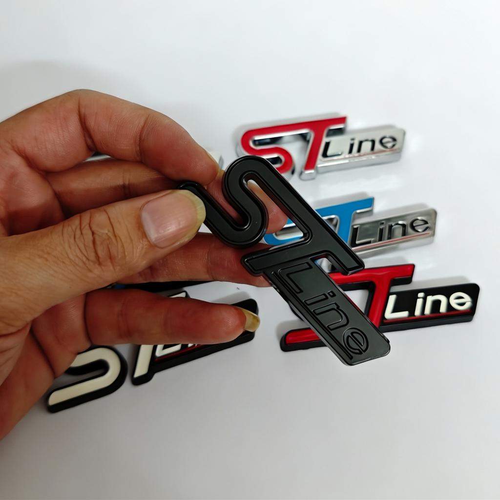 ST LINE Logo Přední Mřížka Znak Odznak Zadní Samolepka Kufru Auta Nálepky Focus Kuga Fiesta Mondeo ESCAPE Ecoboost Pro FORD