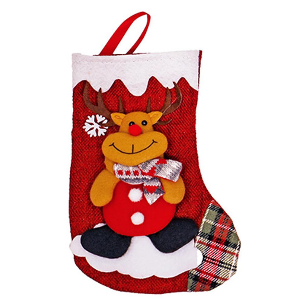 Large Christmas Stocking for Fireplace For Hanging with Santa Design Spacious Fabric Stocking for Holiday Decor