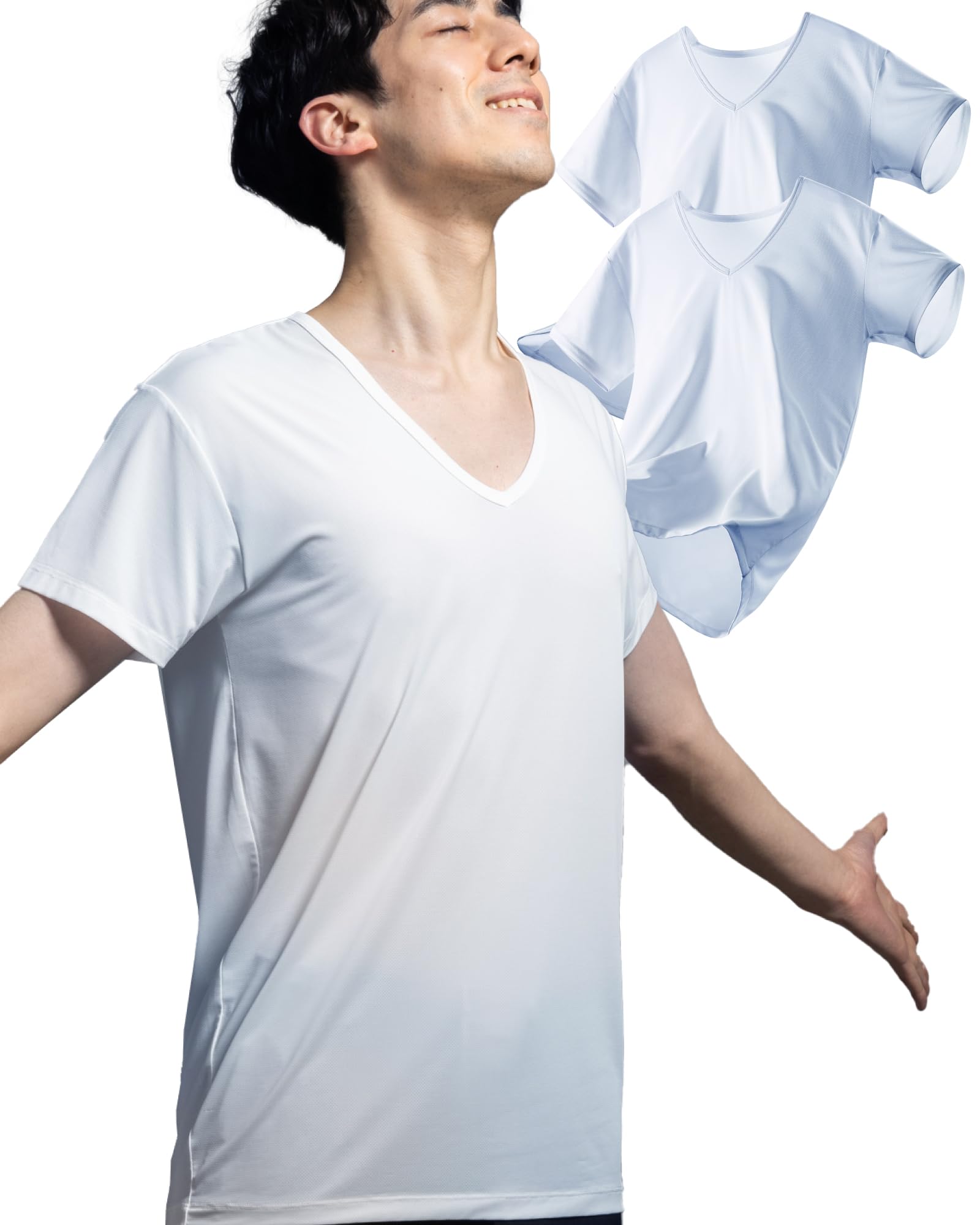 

Летнее прохладное нижнее белье с короткими рукавами Новая сетка M [Lipropp] Мужское, [Материал 2025, Прохладное на ощупь нижнее белье] Комплект из 2 предметов, Q-MAX0.42, Прохладное,