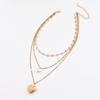 Temperament multi-layer love chain pearl can be opened peach heart pendant necklace female ins wind