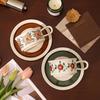 Vintage Keramik Kaffeetasse und Untertasse