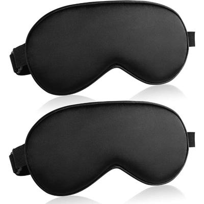Double-sided Simulation Silk Sleep Eye Mask Blackout Elastic Strap Travel Eye Mask Solid Color Breathable Beauty Eye Masks
