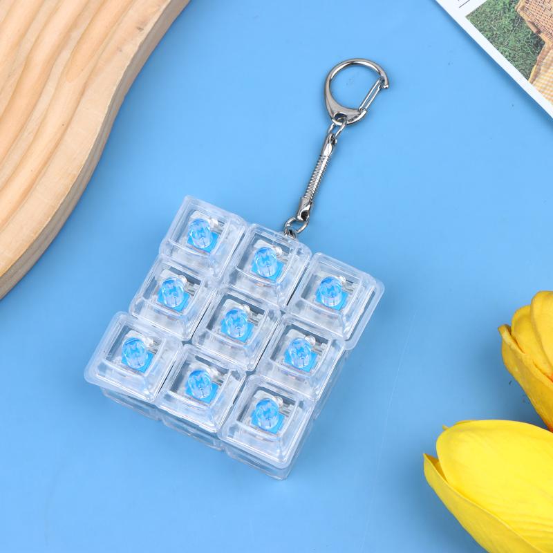 Fully Transparent Cap Silent Axis Decompression Button Decompression Tester Keyboard Silent Keychain