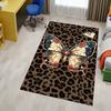 Butterfly Leopard Pattern Area Rug, Office Carpet Indoor Outdoor Entrance Doormat, Non-Slip Soft And Comfortable, Living Room, c122012