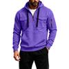 Men's Quarter-Zip Pullover Hoodie Casual Trendy Sweatshirt for and Winter