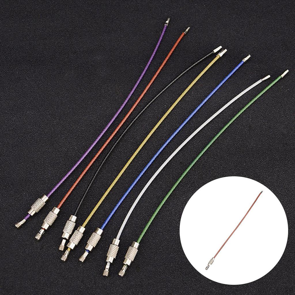 Colored Wire Keychain Cable 6in Stainless Steel Outdoor for Keys Key Fobs Carabiner Keepers Jewelry