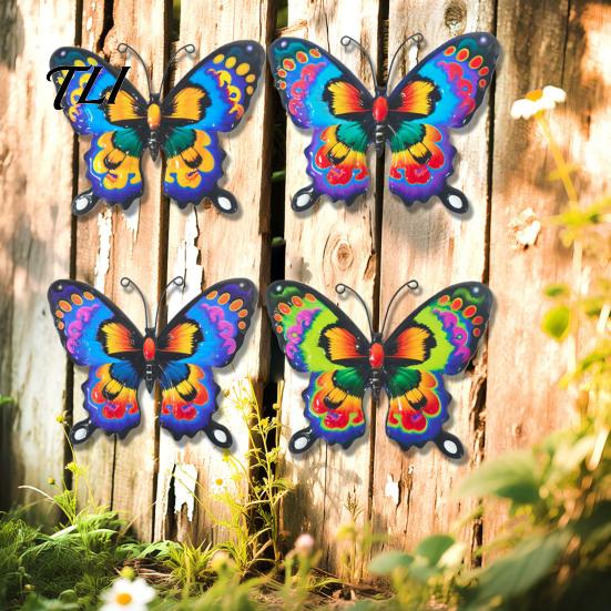 Colorful Iron Wall Sculptures Metal Butterfly Decorations, Art Sculpture Hanging Decor, Outdoor Indoor Decor for Living Room Bedroom Garden