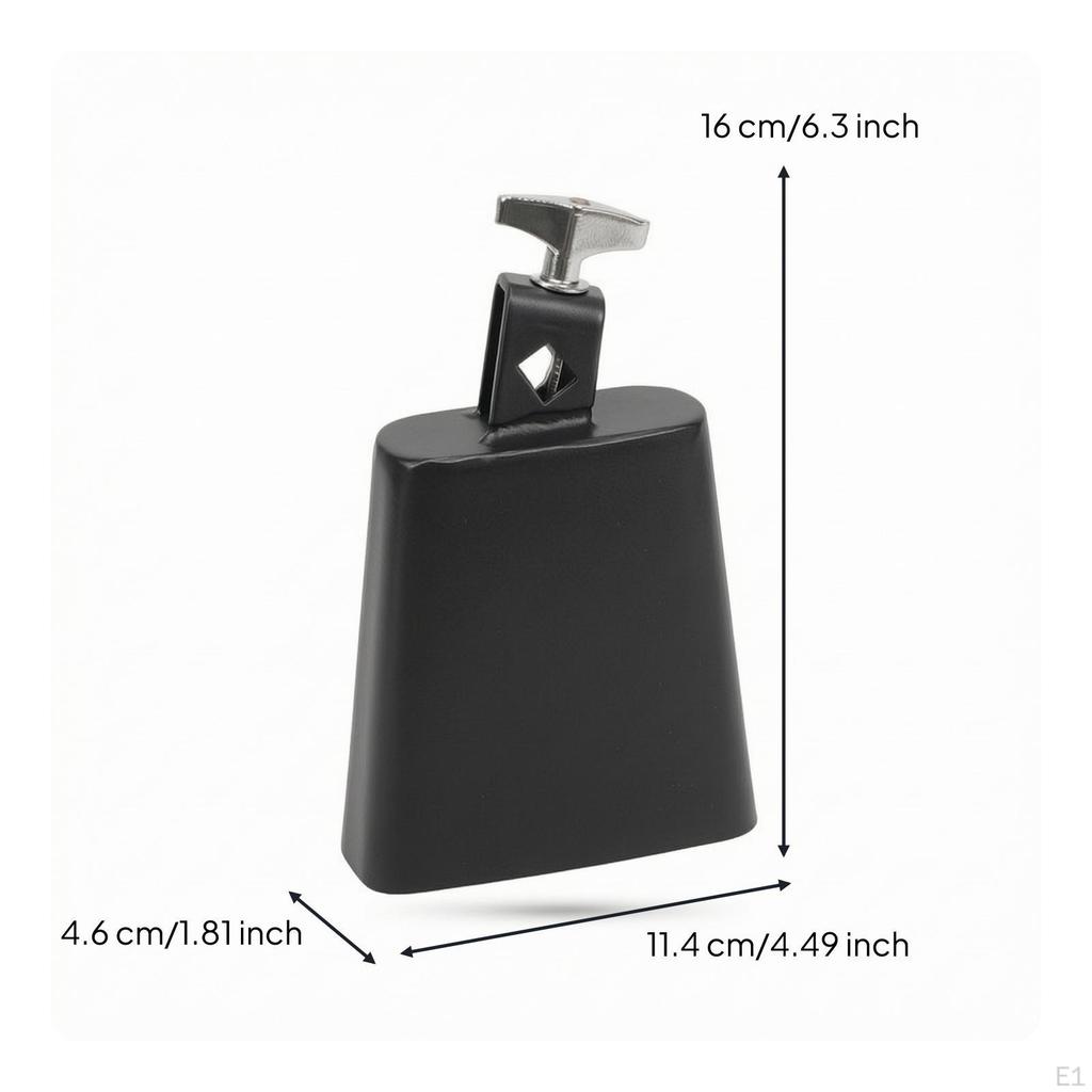 Cowbell Mounted with Mounting Bracket Metal Drum Kit Accessory for Drummers, Percussionists,