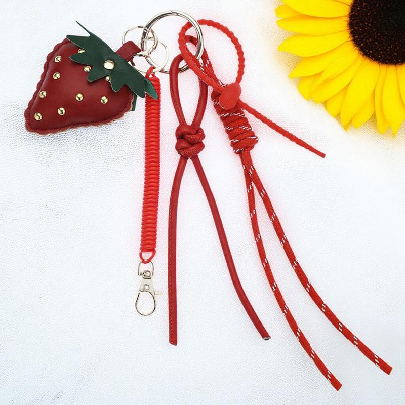 Yogodlns Cute Strawberry Shape Mini Backpack Hanging Handbag Pendant Bag Pendant Bags Accessories