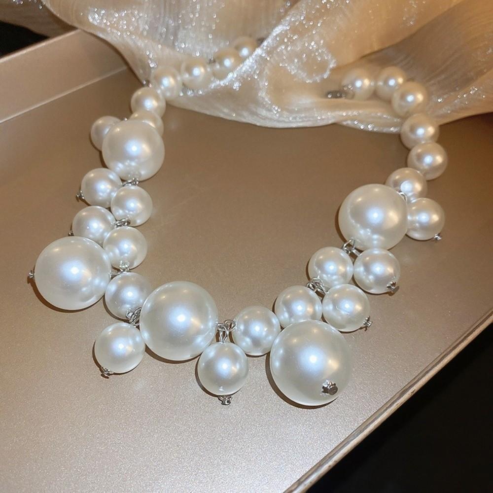 New Imitation Pearl Pearl Elegant Adjustable Neckchain Light Luxury Retro Collarbone Chain For Bridal