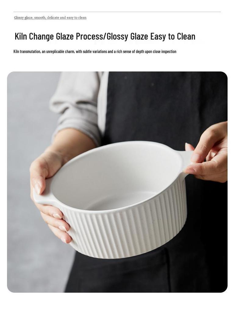 Nordic Double Handle Anti-Scald Noodle Bowl - Large Soup & Rice Bowl