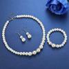 Pearl Jewelry Set: Necklace, Earrings & Bracelet for Women - Perfect Gift for Mom or Wedding